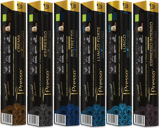 ORGANIC Coffee Connoisseur Set 60 Coffee Capsules by Tpresso®